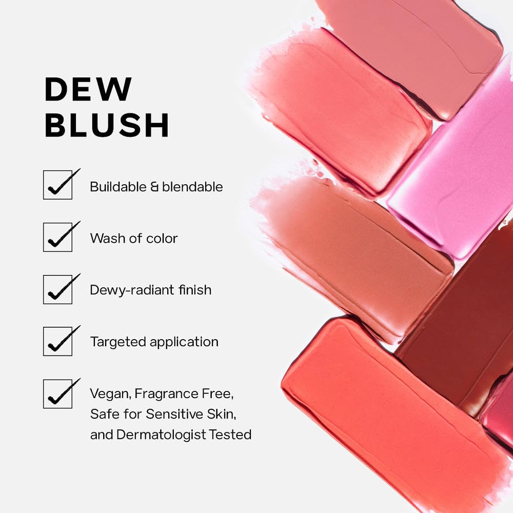Saie Dew Liquid Blush for Cheeks Trio - Hydrating Cream Blush Stick Set with a Blendable + Buildable Formula - Skincare Infused Dewy Face Blushes for a Natural Flush - Baby, Sweetie, & Spicy (3 Count)