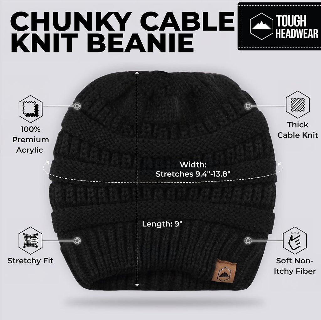 Tough Headwear Slouchy Beanie Hat - Itch-Free Winter Hats for Women - Stretchable Beanies for Women - Acrylic Winter Gear