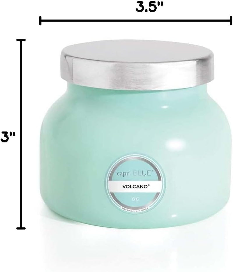 Capri Blue Volcano Scented Candles - Luxury Glass Jar Candles for Home Scented with Tropical Fruit & Sugared Citrus - Soy Wax Blend - Capri Blue Volcano - Aqua Color (8 Oz)