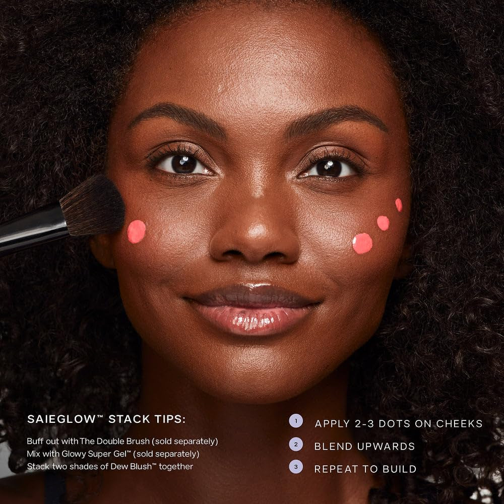 Saie Dew Liquid Blush for Cheeks Trio - Hydrating Cream Blush Stick Set with a Blendable + Buildable Formula - Skincare Infused Dewy Face Blushes for a Natural Flush - Baby, Sweetie, & Spicy (3 Count)