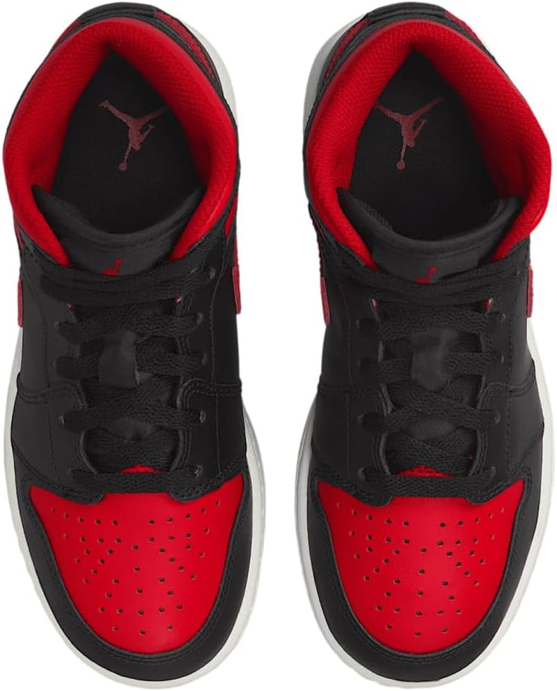 AIR JORDAN 1 MID (GS) "BLACK/VARSITY RED-SUMMIT WHITE"