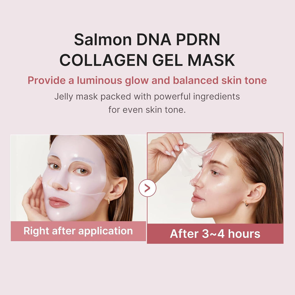 Medicube Pink Glass Glow Duo for Uneven Skin: Collagen Jelly Cream 110Ml and Salmon DNA PDRN Pink Collagen Jelly Gel Mask (4Ea)