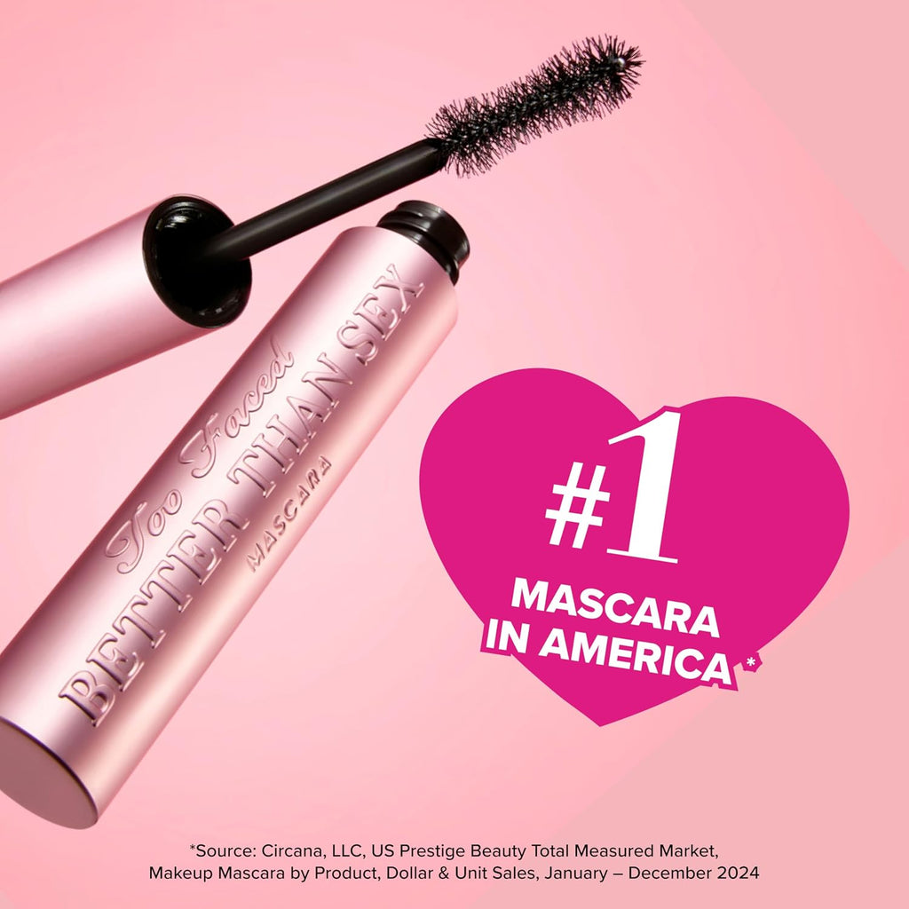 Too Faced Better than Sex Mascara & Eyeliner Travel Duo for Dramatic Volume | Includes Better than Sex Mascara, 0.17 Fl Oz, & Better than Sex Eyeliner, 0.02 Fl Oz, Black